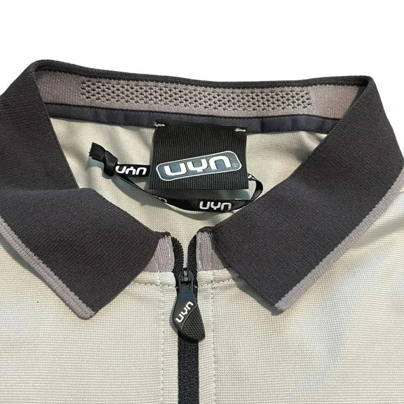 UYN Freemove Performance Polo Shirt Mens Size Large Grey Black Short Sleeve - Picture 4 of 8
